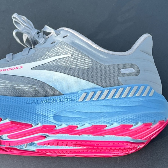 Brooks Women’s Launch GTS 9 Grey Blue Pink Supportive Running Shoe - Picture 10 of 14